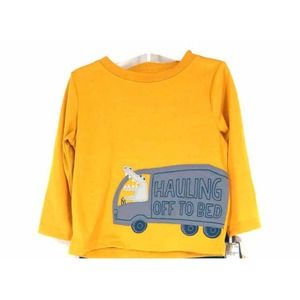 Carter's Size Mustard Print Boys Long Sleeve Shirt, SZ 4T K31 *